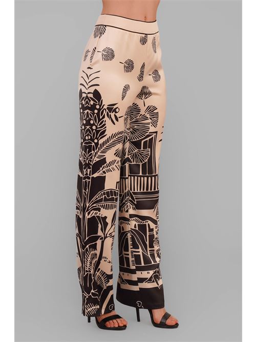 Pantalone in raso fantasia twins fantasy | T4606PPRINT